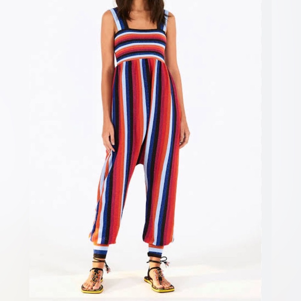 FARM Rio Made In Brazil Multicolor Striped Jumpsuit - Picture 2 of 2